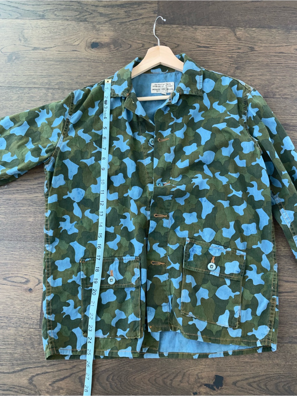 Imogene + Willie Blue & Green Camouflage Field Jacket — image 6 of 7